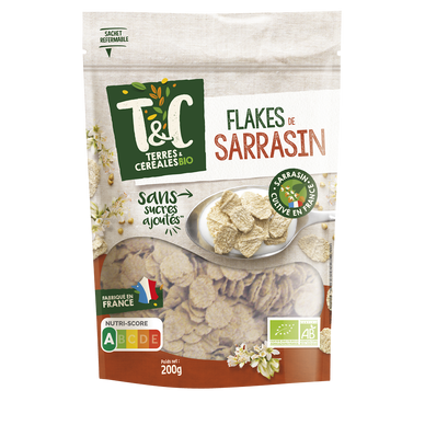 Flakes de sarrasin Bio TERRE & CEREALES, paquet de 200g