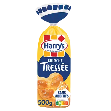 Brioche Tressée Nature au sucre perlé sans additifs HARRYS - 500g