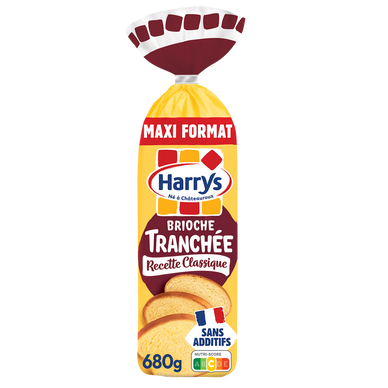 Brioche Tranchée recette classique Nature Maxi sans additifs HARRYS -680g