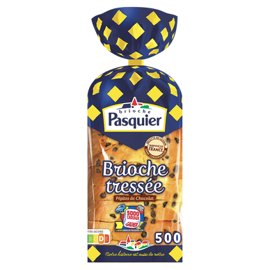 Brioche tressée tranchée pépites de chocolat BRIOCHE PASQUIER - 500g