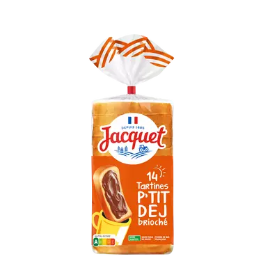 Pain de mie Tartine P'tit Déj(r) Brioché JACQUET - x14 - 410g