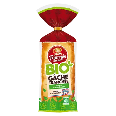 Gâche Tranchée beurre crème fraîche BIO, 400g