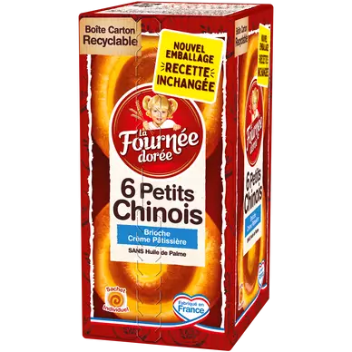 P'tits Chinois à la crème pâtissière LA FOURNEE DOREE, 6 pièces, 300g