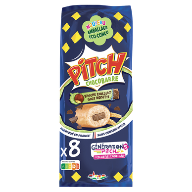 Brioche PITCH choco barre goût noisette - x8 - 300g