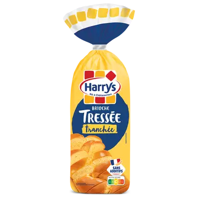Brioche tressée tranchée nature sans additif HARRYS 450g