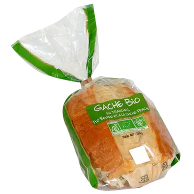 Gâche tranchée biologique pur beurre, 1 pièce, 350g