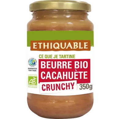 ETHIQUABLE - Beurre de cacahuètes crunchy BIO - le pot de 350g