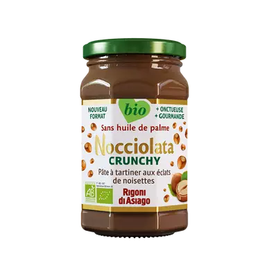 Pâte à tartiner nocciolata crunchy bio RIGONI DI ASIAGO, 250g