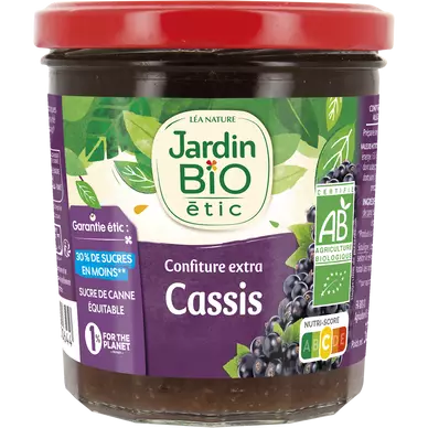 Confiture biofruit cassis allégée en sucres bio JARDIN BIO 320g
