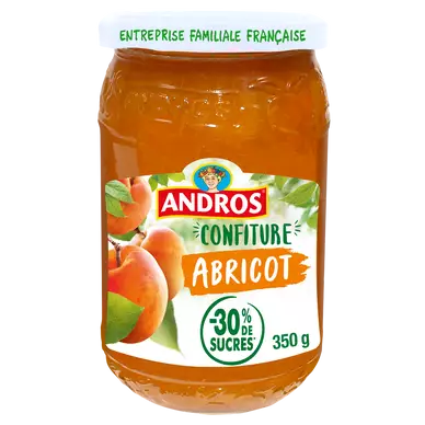Confiture allégée d'abricot ANDROS, 350g