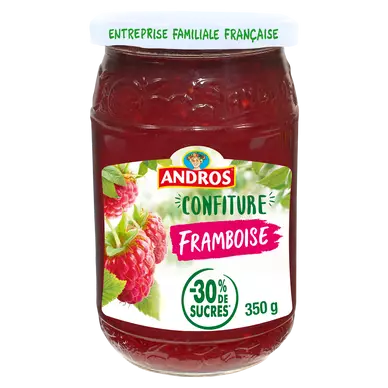 Confiture allégée de framboise ANDROS, 350g