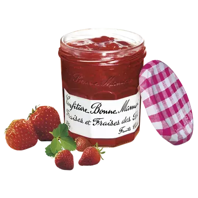 Confiture fraises & fraises des bois BONNE MAMAN, bocal de 370g