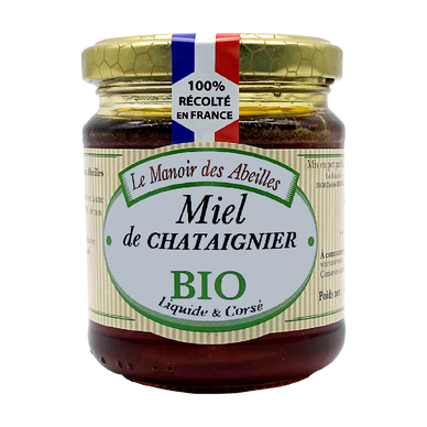 Miel de châtaignier de France bio LE MANOIR DES ABEILLES, 250g