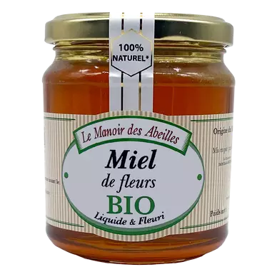 Miel de fleurs liquide BIO LE MANOIR DES ABEILLES 375g