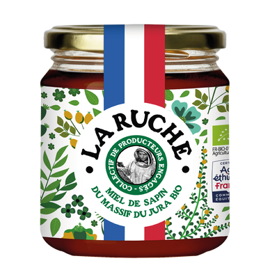 Miel de sapin du Massif du Jura bio France LA RUCHE, 375g