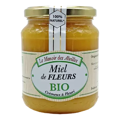 Miel de fleurs bio LE MANOIR DES ABEILLES 500g