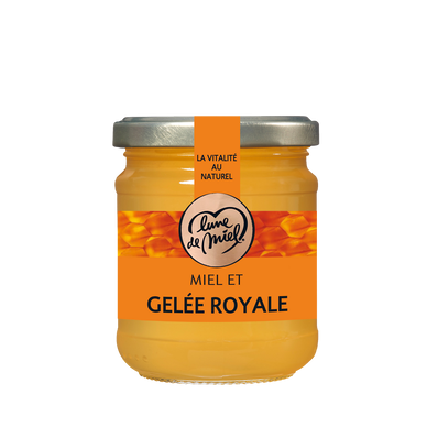 Miel à la gelée royale LUNE DE MIEL, pot en verre de 250g
