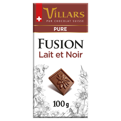 Chocolat au lait fusion pur VILLARS, Tablette de 100g