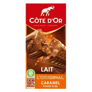 Chocolat au lait aux éclats de caramel salé COTE D'OR - Tablette de 190g