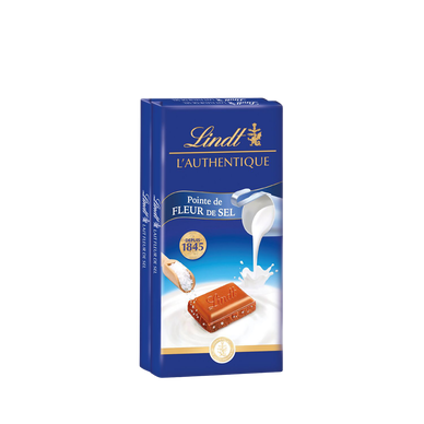 Chocolat lait fleur de sel LINDT, tablettes 2x100g