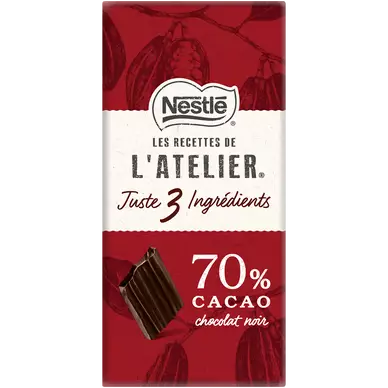 Chocolat noir 70% NESTLE L'ATELIER - Tablette 100g