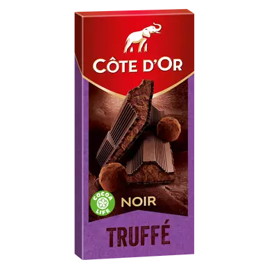 Tablette chocolat noir fourrée truffé COTE D'OR - Tablette de 190g