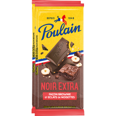 Tablette Chocolat Noir Extra façon brownie POULAIN - 2x95g