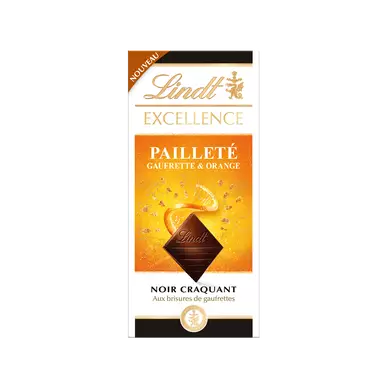 Lindt Tablette de chocolat EXCELLENCE Noir Gaufrette Orange
