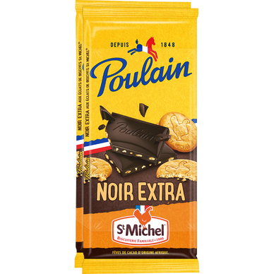 Tablette Chocolat Noir Extra aux biscuits Saint-Michel POULAIN - 2x95g