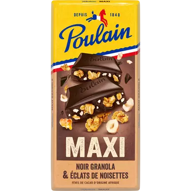Tablette Chocolat Noir Maxi granola POULAIN - 190g