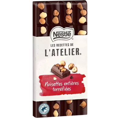Chocolat noir noisettes torréfiées NESTLE L'ATELIER - Tablette 170g