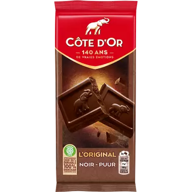 Chocolat extra noir COTE D'OR - Tablette de 100g