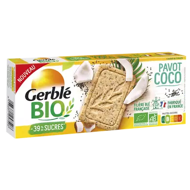 Biscuits coco pavot GERBLE BIO - 4x3, 132g