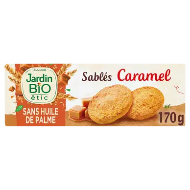 Sablés au caramel au sel de Guérande JARDIN BIO, 150g