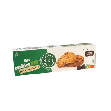 Cookies aux pépites chocolat et aux graines lin bio, ALINE & OLIVIER,170g