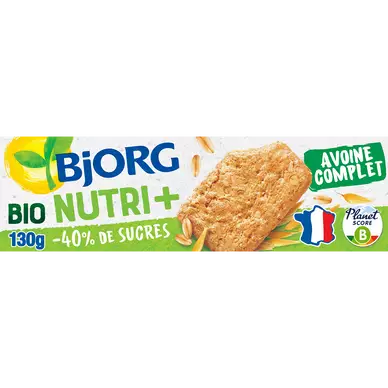 Biscuit nutri+ à l'avoine complète bio BJORG - 130g