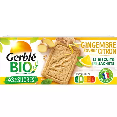 Biscuits citron gingembre GERBLE BIO - 4x3, 132g