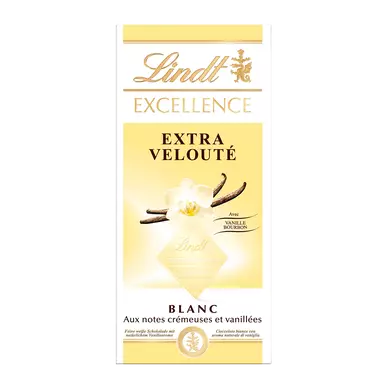 Excellence Chocolat blanc velouté arome vanille LINDT 100g