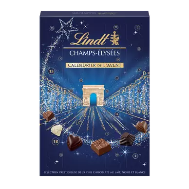 Calendrier de l'avent Chocolat lait, noir, blanc LINDT CHAMPS-ELYSEES- 250g