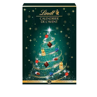 Calendrier de l'avent Chocolat lait, noir, blanc LINDT - 221g