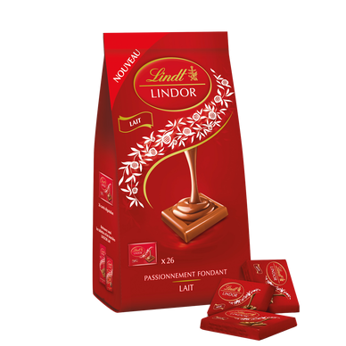 Carré Lindor chocolat au lait LINDT, sachet 188g