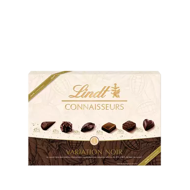 Boite d'assortiment Chocolat noir à taux LINDT CONNAISSEURS - 366g - 38 Bouchées