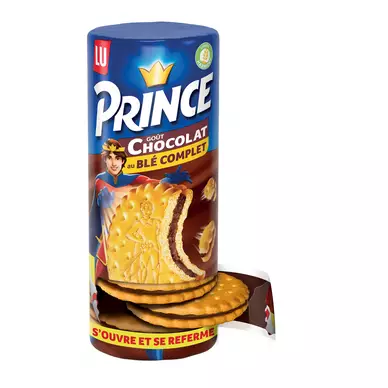 Biscuits fourrés au chocolat au blé complet PRINCE, paquet de 300g