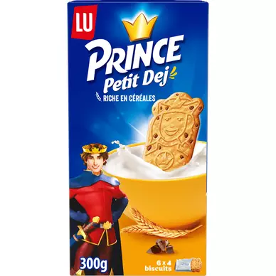 Biscuits petit déjeuner aux céréales PRINCE, paquet de 300g
