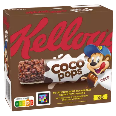 Barres Céréales COCO POPS KELLOGG'S, 6x20g