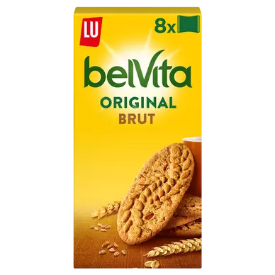 Biscuits petit déjeuner brut de 5 céréales Belvita LU, paquet de 400g