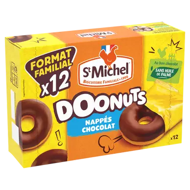 Doonuts nappés chocolat SAINT MICHEL, paquet de 360g