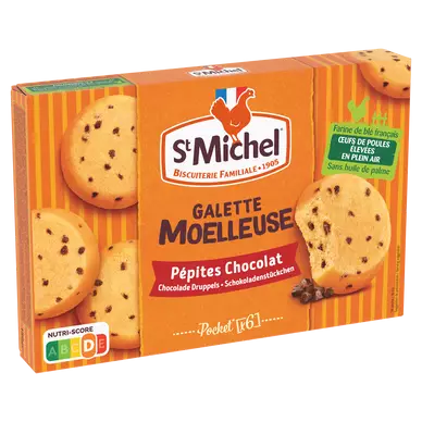 Biscuits Galettes moelleuse pépites chocolat ST MICHEL 180g