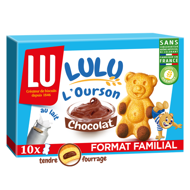 Gâteaux fourrés au chocolat L'Ourson LuLu LU - Format familial 300g