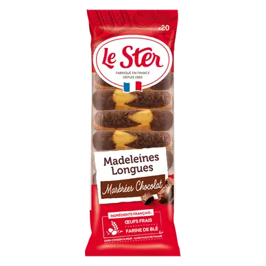 Madeleines longues marbrées au chocolat LE STER x20 - 250g